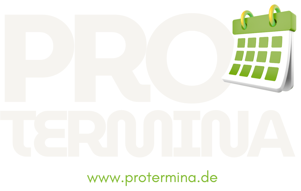 PROTERMINIA Logo mit grünem Kalender-Icon und der URL www.protermina.de