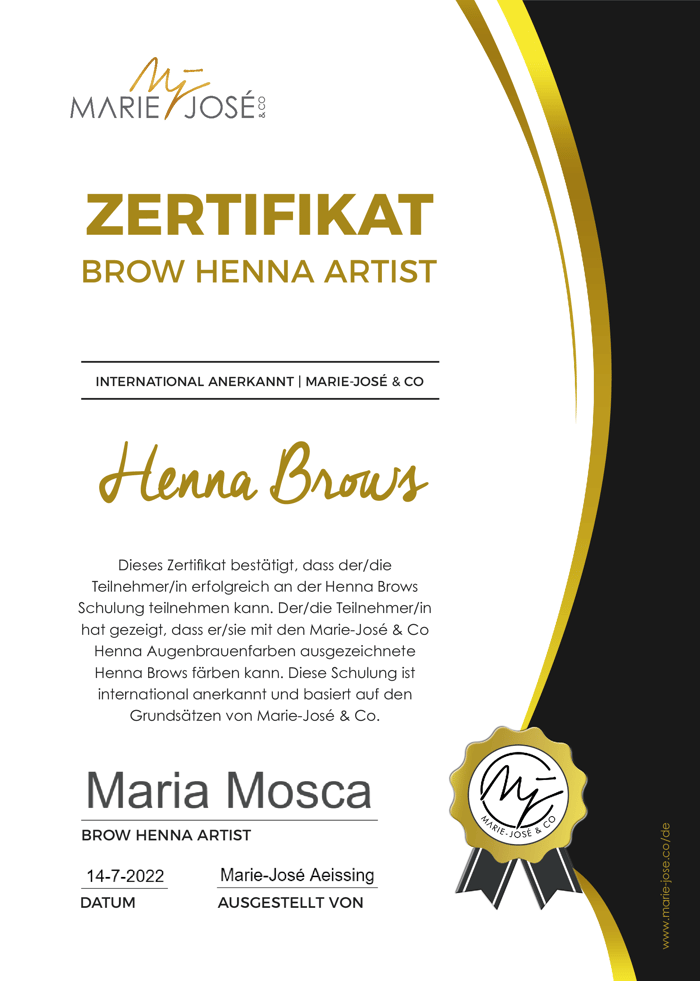 Brow Henna Artist Zertifikat