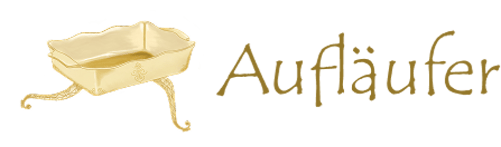 Goldene, geschwungene Schale mit Verzierungen auf zwei Beinen.