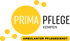 Logo Prima Pflege Kempen ambulanter Pflegedienst: gelber Kreis mit verbundenen Punkten auf grünem Hintergrund.