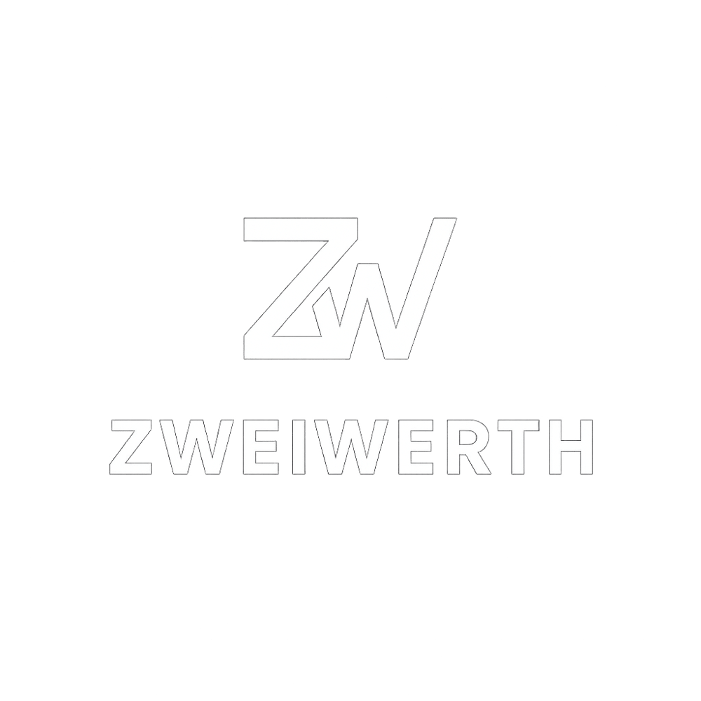 ZW-Logo auf grünem Hintergrund mit dem Schriftzug ZWEIWERTH darunter.