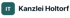 IT-Logo mit Text "Kanzlei Holtorf" in dunklem Blau auf schwarzem Hintergrund.