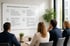 Vier Personen sitzen vor einem Whiteboard mit dem Titel „ADHS bei Mitarbeitenden im Unternehmen“.