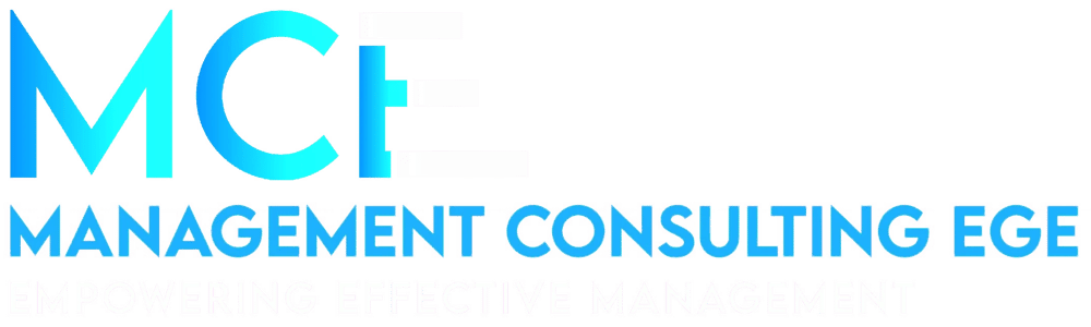 MCE Management Consulting EGE Logo mit dem Slogan „Empowering Effective Management“.