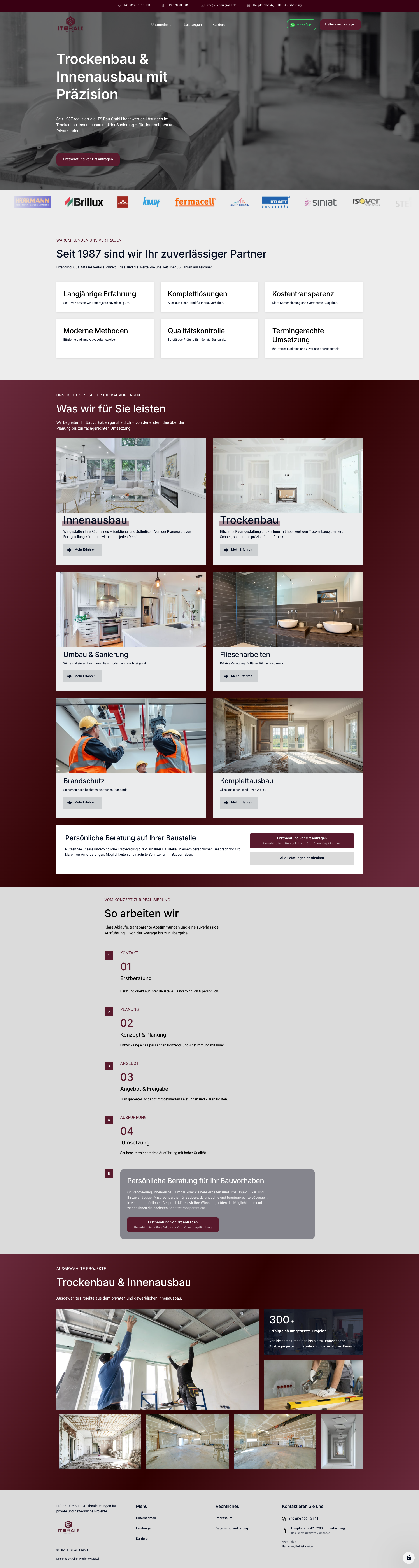 Website für ein Bauunternehmen