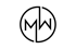 Schwarzes MW-Logo in einem Kreis auf dunkelgrünem Hintergrund.