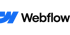 Das Webflow-Logo zeigt ein blaues "W" und den schwarzen Text "Webflow".