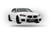 Weißes BMW M2 Coupé von vorne rechts, mit schwarzem Nierenkühlergrill und schwarzen Felgen.