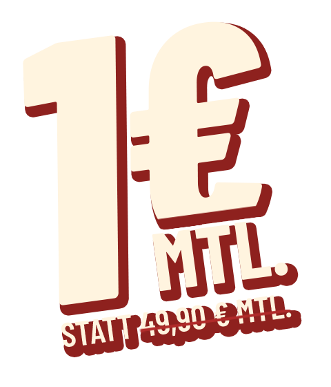 Black Friday Angebot: 1€ mtl. statt 49,90€ mtl.