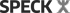 SPECK-Logo mit dem Wort „SPECK“ in Schwarz und einem grauen, gezackten Symbol, das einem „X“ ähnelt.