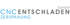 CNC ENTSCHLADEN ZERSPANUNG GmbH Logo in Blau und Grau.
