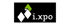 Logo für i.xpo mit zwei weißen Rauten und einem grünen Dreieck auf schwarzem Hintergrund.