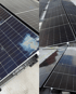 Bildcollage mit Verschmutzungen und gereinigten Photovoltaikmodulen