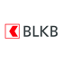 BLKB-Logo: Rotes, nach links zeigendes Dreieck in einem roten Quadrat neben dem grauen Text "BLKB".