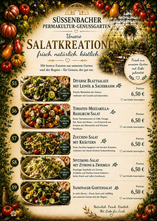Speisekarte Salatkreationen