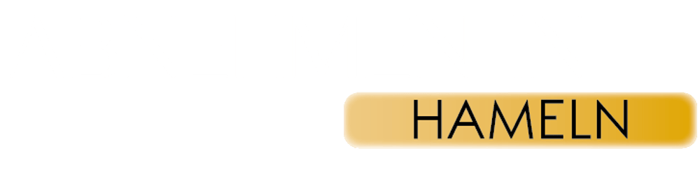 Der Text „ABNEHMEN IN HAMELN“ erscheint in Weiß und Schwarz auf grünem Hintergrund.