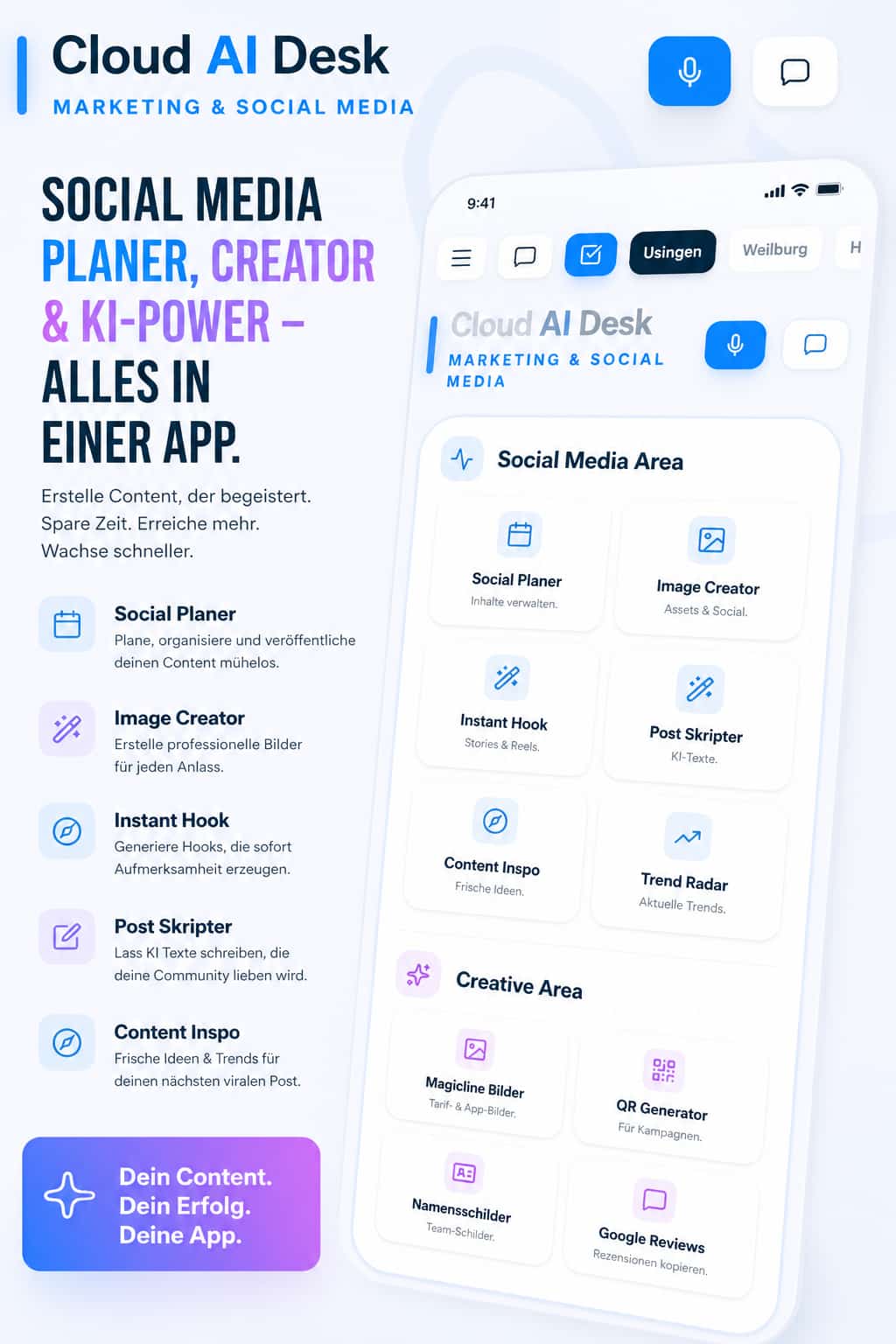 Cloud AI Desk – Marketing & Social Media
