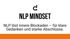 Ein orangefarbener Hintergrund mit "d", "NLP MINDSET" und "NLP löst innere Blockaden – für klare Gedanken und starke Abschlüsse."