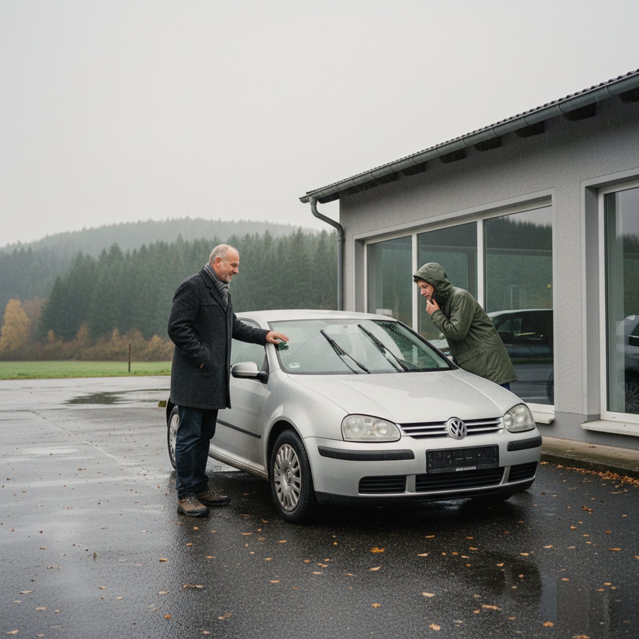 Gebrauchtwagen vor Autohaus in der Eifel