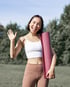 Active woman managing tendon pain with therapy and recovery exercise