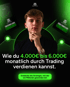 Mann mit Uhr, der nachdenklich schaut, mit Text "Wie du 4.000€ bis 6.000€ monatlich durch Trading verdienen kannst."