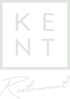 Logo mit dem Wort "KENT" in großen weißen Großbuchstaben auf grünem Hintergrund und "Restaurant" darunter in weißer Schreibschrift.
