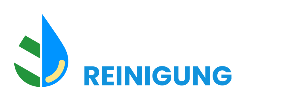 Logo mit einer Wassertropfenform, die zur Hälfte aus schwarzen und grünen Streifen besteht, zur anderen Hälfte blau ist. Daneben stehen die Worte "EXPERT REINIGUNG".