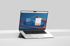 Landingpage mit Anfrageformular auf einem Laptop