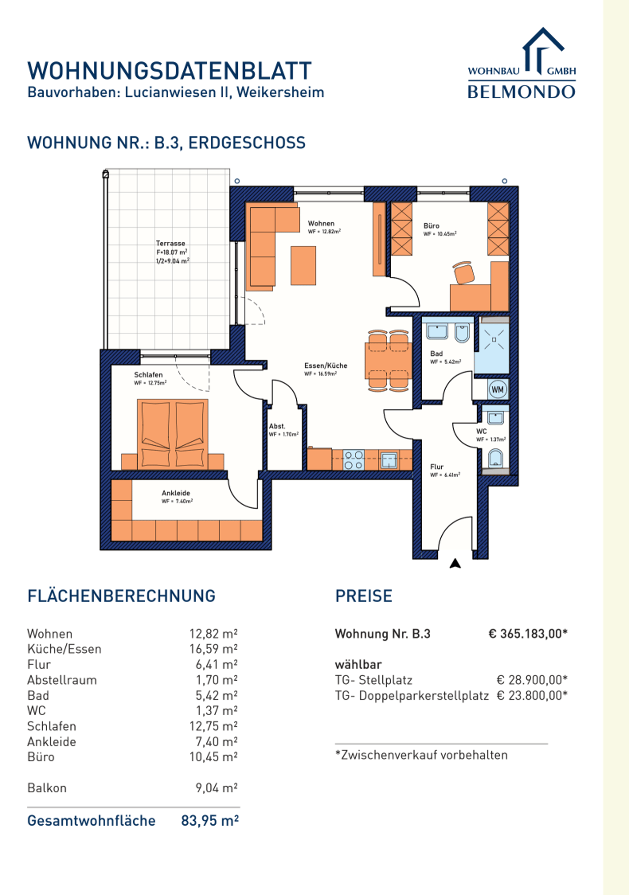 Grundriss Wohnung B.3