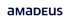 Das Logo "AMADEUS" in dunkelblauer Schrift auf dunkelgrünem Hintergrund.