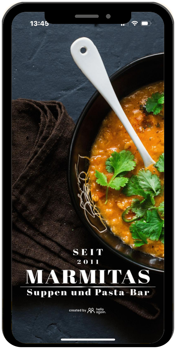 Marmitas App Startbildschirm