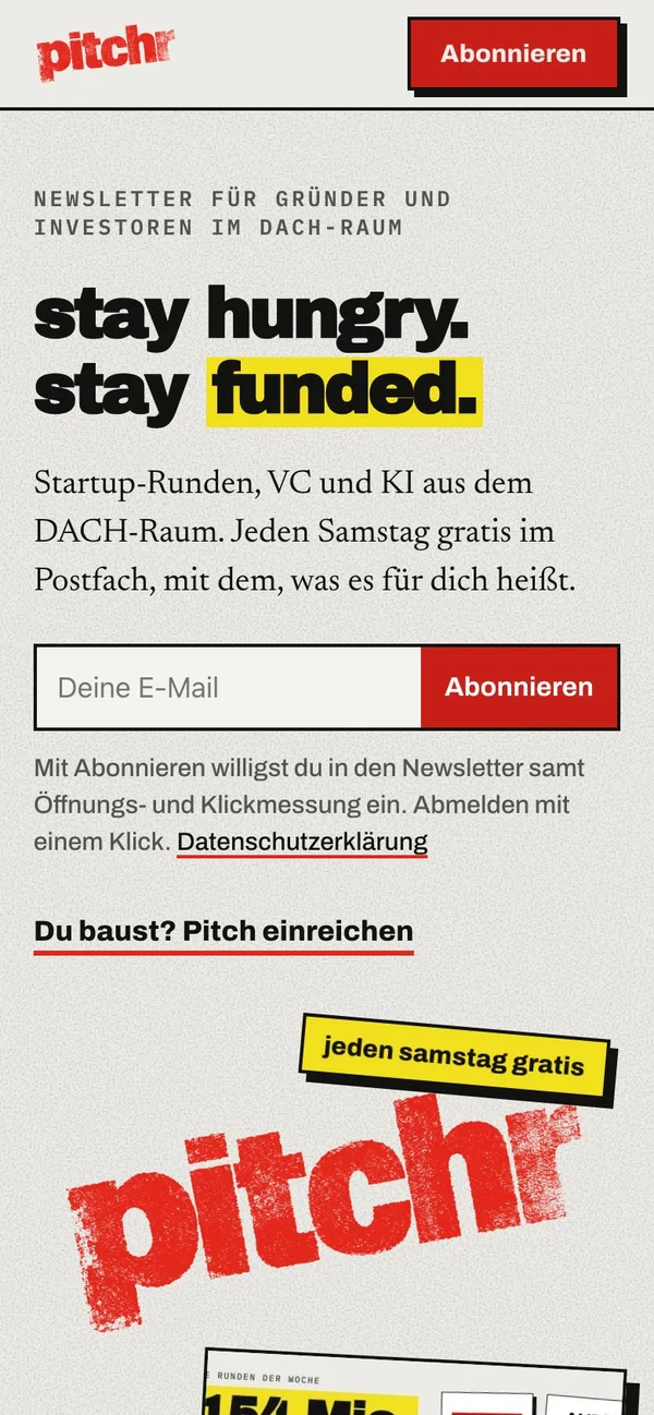 pitchr.vc auf dem Handy