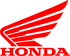 Rotes Honda-Logo mit stilisiertem Flügel über dem Firmennamen auf grünem Hintergrund.