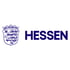 Wappen von Hessen mit Löwe und Krone, daneben der blaue Schriftzug "HESSEN" auf weißem Hintergrund.