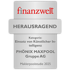Finanzwelt Siegel Herausragend für Phönix Maxpool Gruppe AG, Kategorie Einsatz von Künstlicher Intelligenz, Studie 2025.