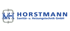 Logo von Horstmann Sanitär- u. Heizungstechnik GmbH mit blauen Buchstaben und einem Symbol aus Rohren.