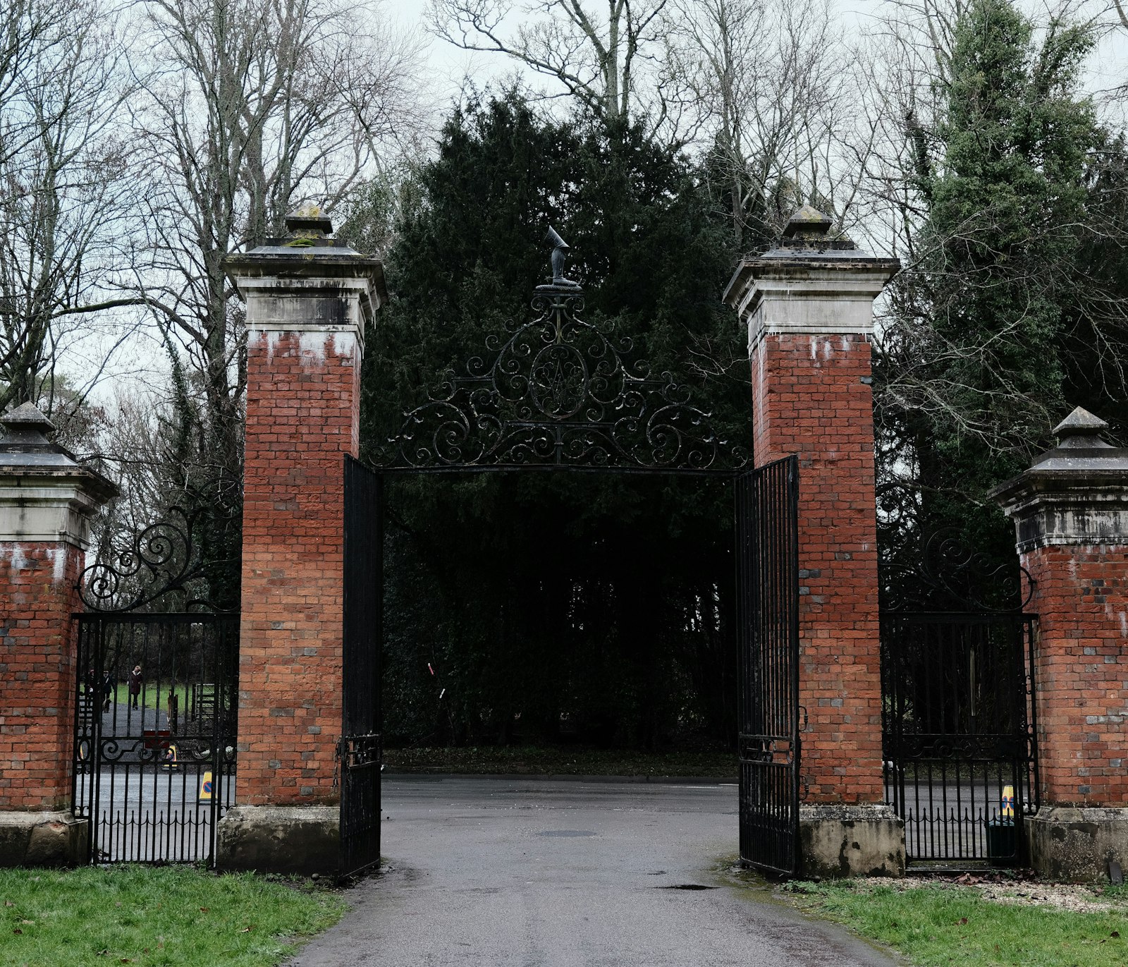 Automatic double drive gate at the entrance of a Columbia, Maryland property