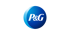 Blaues P&G Logo auf einem blauen, ovalen Hintergrund mit hellblauer Reflexion.