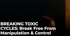 Text: "BREAKING TOXIC CYCLES: Break Free From Manipulation & Control" mit der Rückseite eines menschlichen Kopfes.