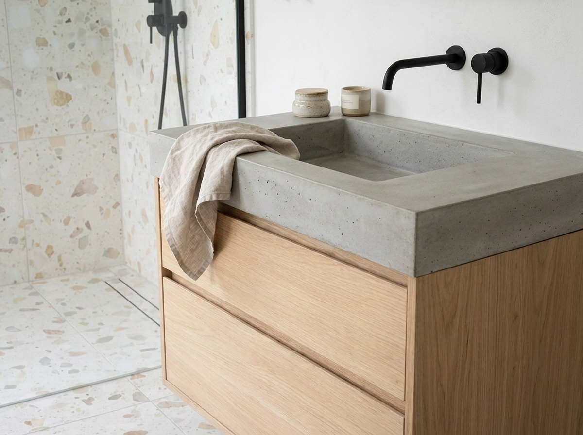 Helles Bad mit Terrazzo