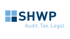 SHWP Logo mit vier Quadraten in Hell- und Dunkelblau; darunter "Audit. Tax. Legal." in hellblauer Schrift.