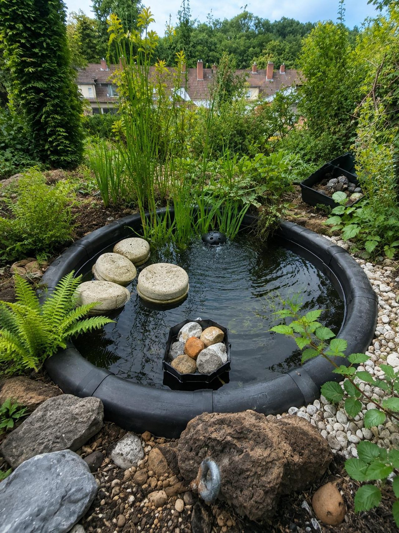 Gartenteich im hinteren Gartenbereich