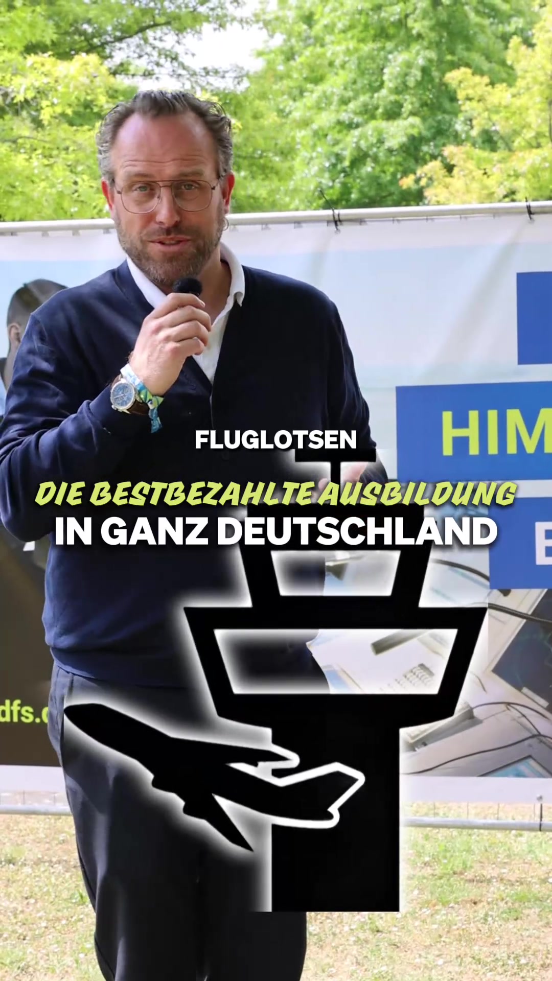 Standbild aus dem Video über Gehalt und Aufgaben von Fluglotsen bei der DFS