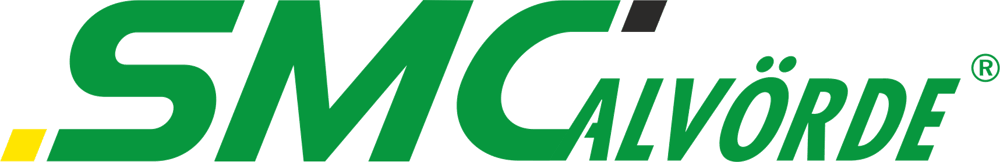 Grünes Logo mit gelber und schwarzer Akzentuierung: "SMCALVÖRDE®".