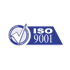 ISO 9001 Logo mit einem Haken in einem Kreis, der „International Standard“ anzeigt.