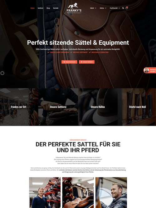 Website von Franky's Sättel