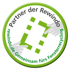 Grünes Logo: „Partner der Rewindo, Gemeinsam fürs Fensterrecycling, rewindo.de“ mit zwei Händen, die ein Fenster formen.
