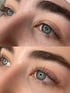 Ein Vorher-Nachher-Vergleich von Augen mit und ohne Wimpernlifting.