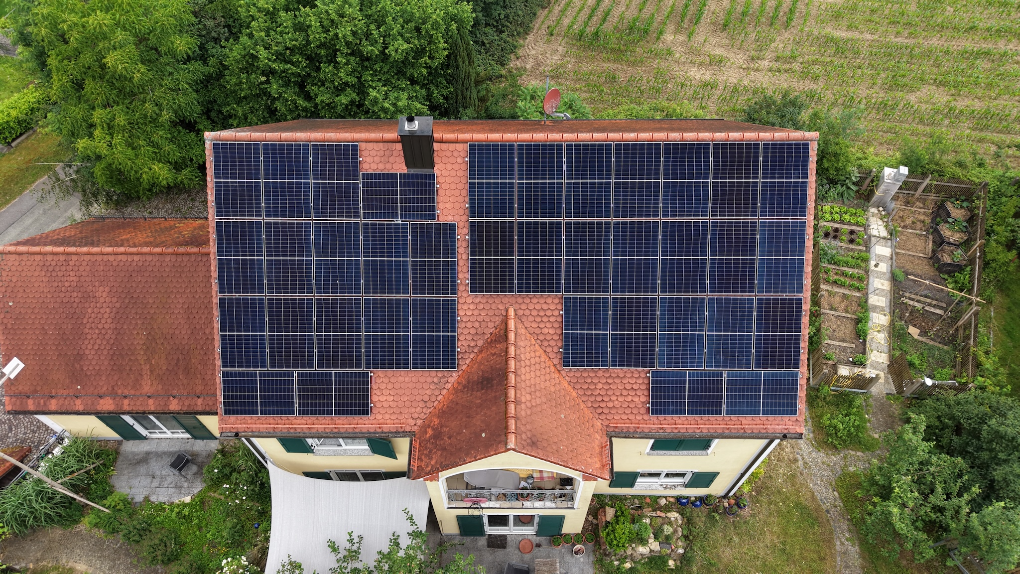 Solaranlage auf Einfamilienhaus
