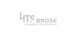 HTS BROSE Hanseatischer TransportService Logo in Weiß auf schwarzem Hintergrund mit einer stilisierten Straße im Buchstaben H.